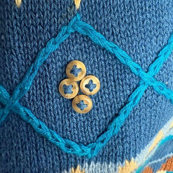 Vtg Sigrid Olsen 80s Hong Kong Sweater Vest Eclectic Grandpa Grandmacore Sz L - Picture 3 of 5